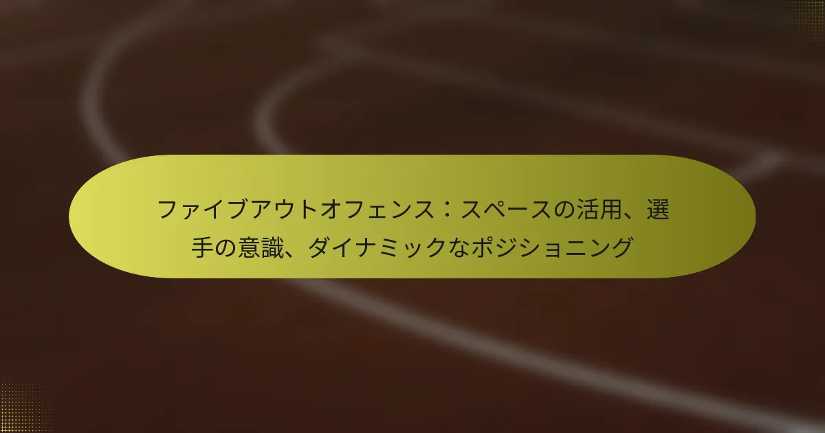 ファイブアウトオフェンス：スペースの活用、選手の意識、ダイナミックなポジショニング