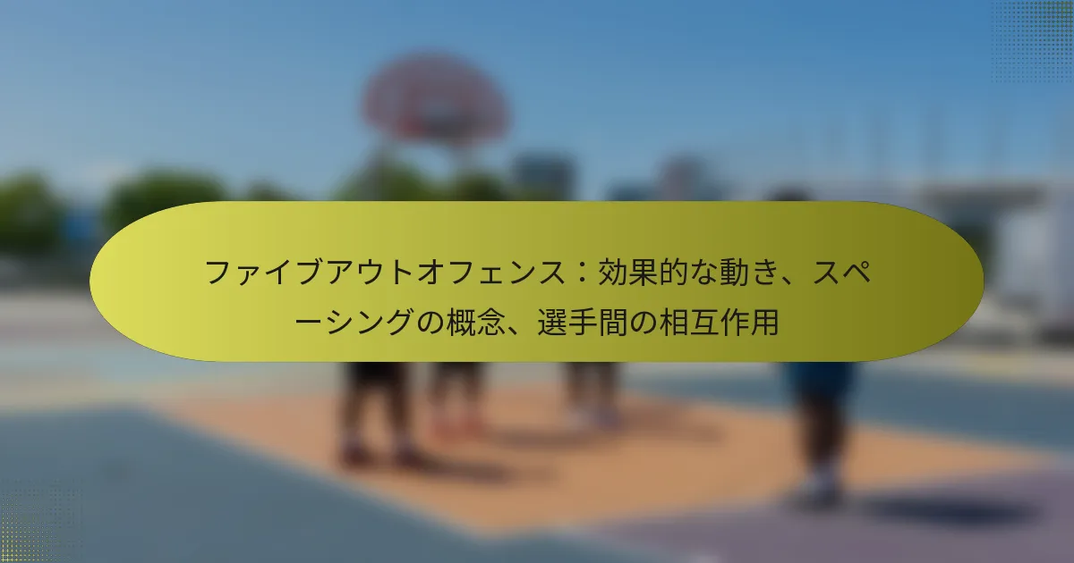 ファイブアウトオフェンス：効果的な動き、スペーシングの概念、選手間の相互作用
