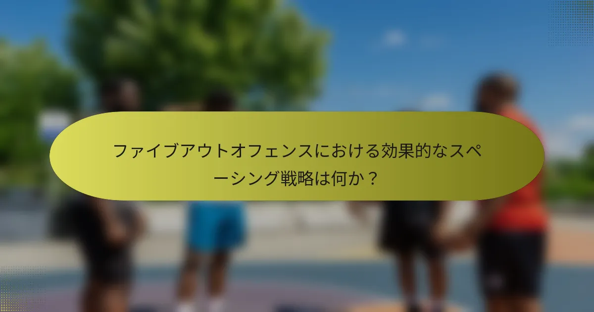 ファイブアウトオフェンスにおける効果的なスペーシング戦略は何か？
