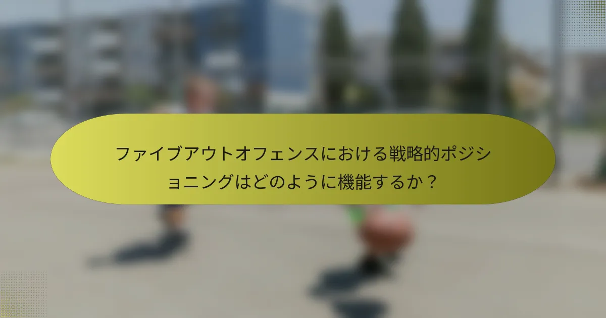 ファイブアウトオフェンスにおける戦略的ポジショニングはどのように機能するか？
